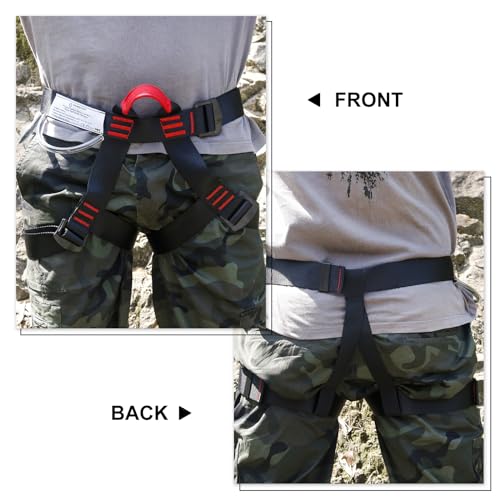 NewDoar Climbing Harness, Mountaineering Rock Climbing Harness, Half Body Harness for Rappelling Fire Rescuing Tree Climbing - color: Black