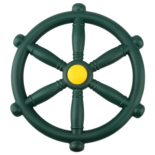 Playground Steering Wheel Plastic Pirate Ship Wheel Playground Swingset Steering Wheel Playset Accessories for Kids Outdoor Backyard Playhouse Treehouse (1, Green) - color: Green
