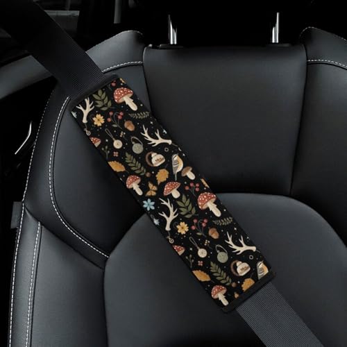 2 Pack Universal Soft and Comfortable Car Seat Straps Shoulder Pads for Kids, All Vehicles, Witch Mushroom Gifts Neck Strap Covers, Neck and Shoulder Support - color: Pattern 320