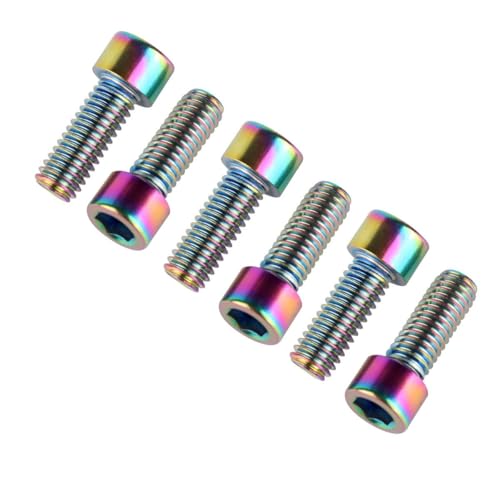 6Pcs Bike Screws M6x10 12 16 18 20 25 30 35mm Stainless Steel Socket Head Cap Allen Hex Bolt (Ranibow, M6 x16mm) - color: Ranibow, size: M6 x16mm