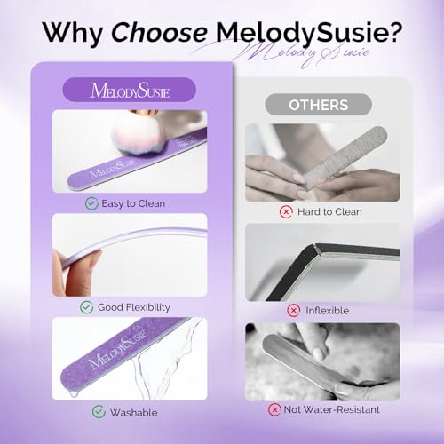 MelodySusie 7Pcs Nail Files 100/180 Grit, 2 Standard & 5 Mini Mixed-Shape Emery Boards for Acrylic, Gel and Natural Nails, Portable Travel Manicure Pedicure Shaping Tools Kit, Purple - size: 7Pcs Straight Shape
