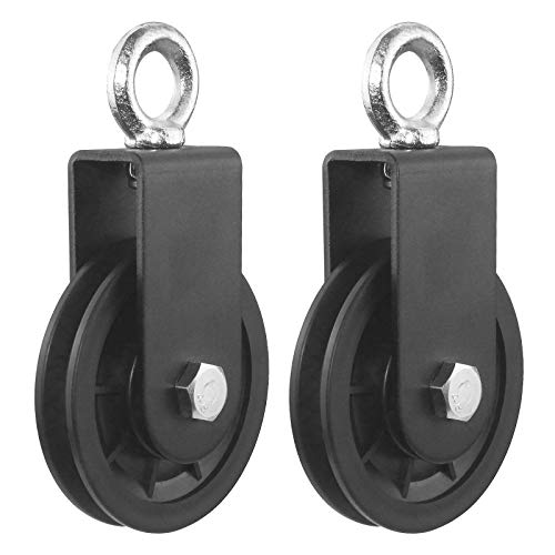 Cable Pulley - 3.54 In/90 mm 360 Degree Rotation Traction Wheel, Strong Bearing Capacity Pulley System for Home Gym and Lift Cable Machine - 2 Pack