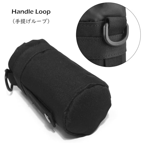 TRIWONDER Tactical MOLLE Water Bottle Pouch H2O Hydration Carrier, Military Bottle Holder Molle Drink Holder Travel Water Bottle Bag for Backpack Camping Outdoor - color: 01 Black