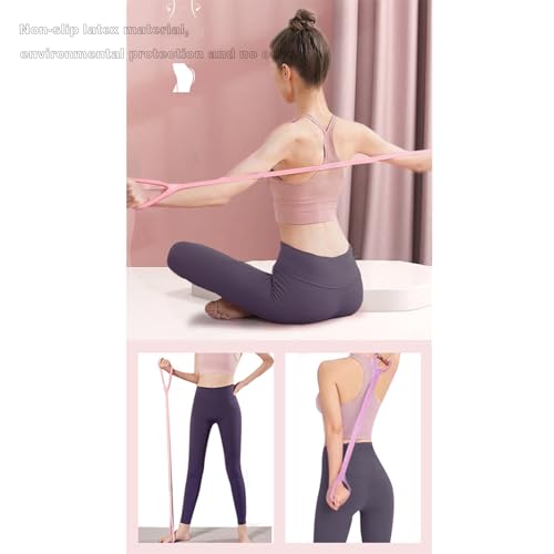 ANIS·KEAAR 3 Colors Figure 8 Resistance Band - Elastic Fitness Rope for Arm, Back, Shoulder & Full-Body Workouts | Foot, Leg, Hand Stretcher for Yoga, Pilates, Physical Therapy & Home Gym Exercise.