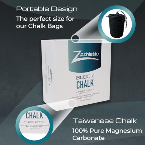 Block Chalk for Gymnastics, Weightlifting, Rock Climbing, Crossfit (Multiple Sizes Available) - style: 2oz Block (8 Pack - 1lb Total)