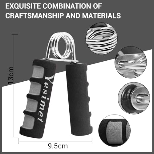 2 Pack Hand Grip Strengthener Set, Forearm Exerciser, Finger Gripper, Grip Strength Trainer, Hand Grip- Soft Foam Hand Exercise for Quickly Increasing Wrist Forearm and Finger Strength - color: Black