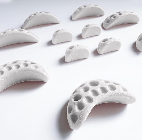 Moon Rock Climbing Holds Easy to Grab for Home Climbing Walls and Swing Sets. Positive in Cut Jugs Great for Kids. Dual Texture, Eco Friendly, Non-Toxic. 2X Stronger Recycled Material. (Bone White) - color: Bone White