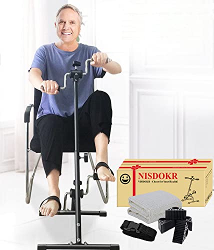 Pedal Exerciser Bike Hand Arm Leg and Knee Peddler Adjustable Fitness Equipment for Seniors, Elderly Home Pedal Exercise Bike for Total Body, with Gift Box - color: Classic Model