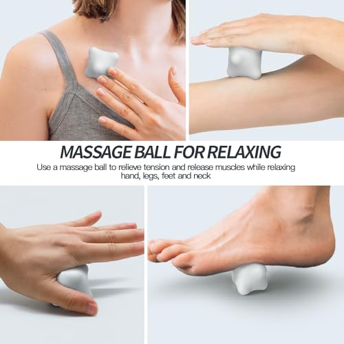 AWINNER 6-Point Trigger Point Massager Palm-Sized (2.2"), Ergonomic Grip Tool for Instant, Deep Tissue Pain Relief - Ultra-Portable Knob for Neck, Back, Shoulder & Foot