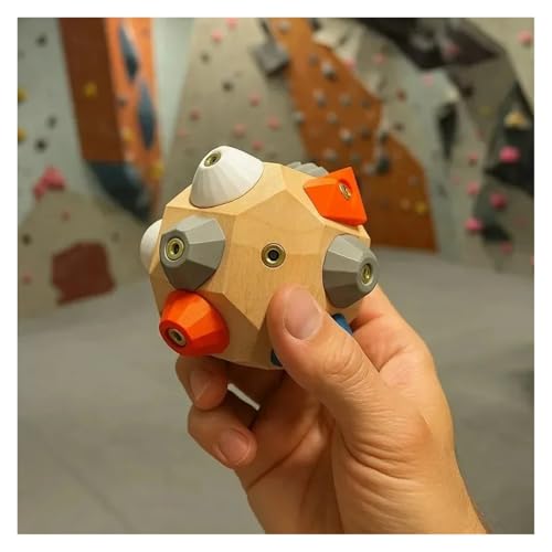 MUSM Wooden Handcrafted Boulder Block Climbing Hold Strength Training for Grip Power Precision Functional
