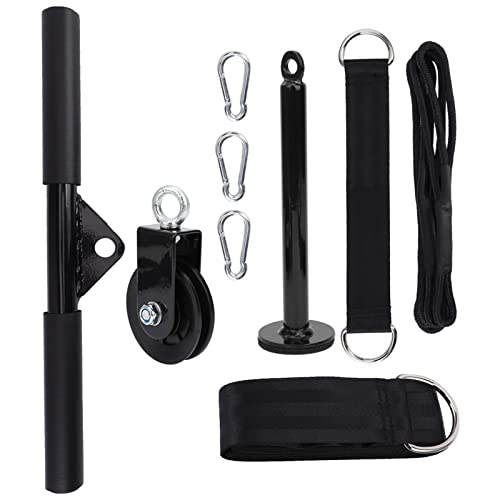 Exercise Pulley System 9Pcs Set | High - Strength Nylon Rope & Quiet Cable Pulley | DIY Loading Pin for Triceps Training / Pull Down / Home Gym | Portable Strength Equipment