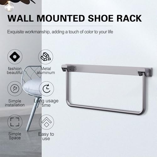 SKTYANTS 12 Inch Wall Mounted RV Shoe Rack Foldable Aluminum Shelf Camper Trailer Shoe Holder Organizer with Screws Accessories (4 Pack) - color: 4 Pack