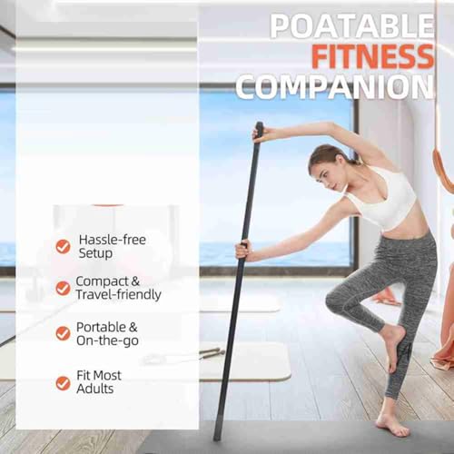 Yoga Stick 5 Ft Sturdy Steel Adjustable Stretching Stick for Mobility, Flexibility and Balance Versatile Exercise Stick