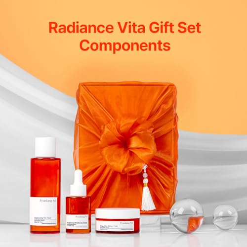 Pyunkang Yul PKY Radiance Skincare Gift Set for Flawless and Radiant Skin with Deep Hydration, Vitamin C and Pearl Extract, Korean skincare(3-item set) - color: Radiance line(Gift-Wrapped)