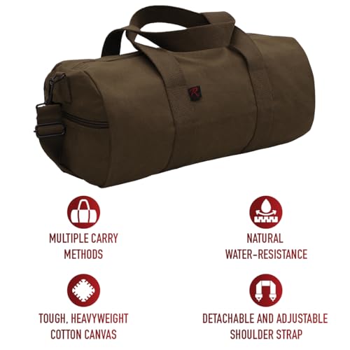 Rothco Heavy-Duty Canvas Shoulder Duffle Bag - Rugged Travel Gym Gear Equipment Bag - color: Multi, size: 19 Inches