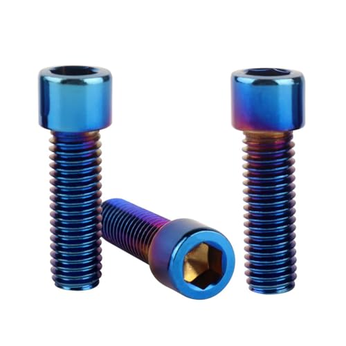 6Pcs Bike Screws M6x10 12 16 18 20 25 30 35mm Stainless Steel Socket Head Cap Allen Hex Bolt (Burnt Blue, M6 x25mm) - color: Burnt Blue, size: M6 x25mm