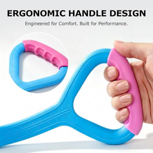 Figure 8 Resistance Band with Handles, Elastic Bands for Working Out,Arm,Back,Shoulder Training Elastic Ropes - color: Blue/Green/Gray