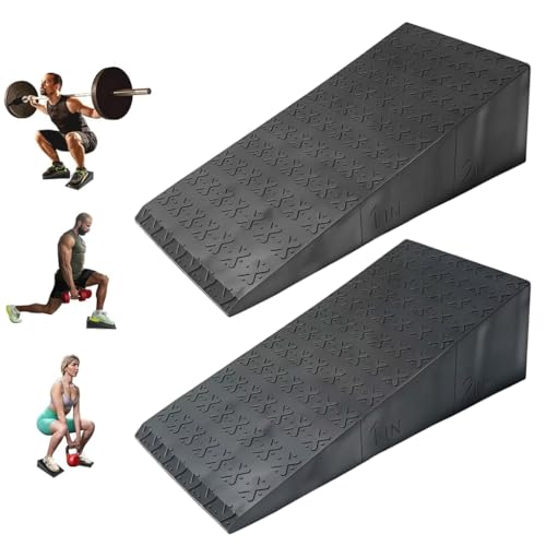 Proberos® 2 Pcs High Squat Wedge Block for Gym, High Bearing, Fitness Slant Board for Heel Elevation, Non-Slip Incline Wedge for Squats, Calf Raises & Weight Training Stability
