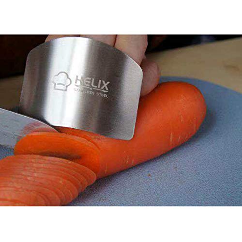 Finger Guard - Stainless Steel Knife Cutting Protector for Single & Double Finger (Silver) - color: Silver 2 single finger