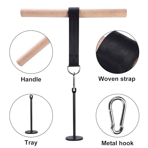 Forearm Strengthener, Wrist Roller Hand Grip Exerciser with Wooden Handle for Workout Fitness Strength Training - color: With tray