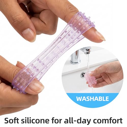 Textured Silicone Finger Covers, Anti Bite Finger Protectors for Skin Picking Nail Biting, 9-Pack Sensory Fidget Finger Sleeves for Anxiety, OCD, Dermatillomania, Adults & Kids