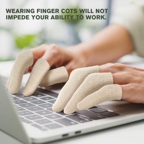 Evridwear 20PCS Cotton Finger Cots for Eczema, Cracked Skin, Calluses | Moisture Wicking Cotton Cushion Finger Covers Cot Sleeves Fingertips Protect for Men & Women,L/XL - size: 1 Pack Long