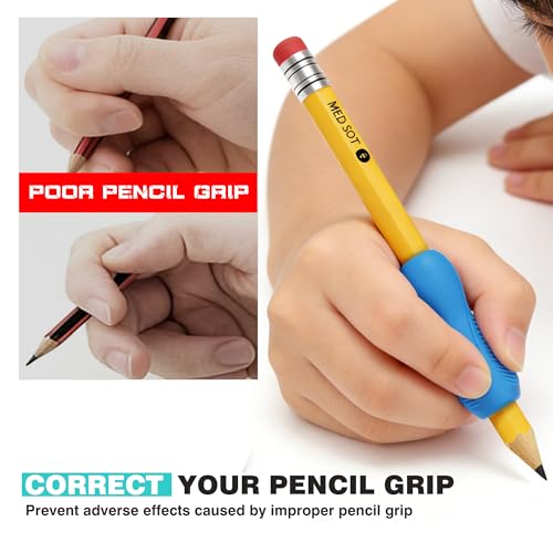ELETIUO 6-Pack Pencil Grips,Ergonomic Triangular Design with Guiding Grooves Corrects Grip,Soft Silicone & Non-Slip Texture,Universal Fit for Kids&Adults Left/Right Handed Writing,Drawing