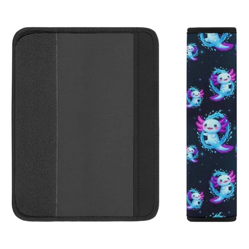 1 Pair Universal Soft and Comfortable Seat Belt Shoulder Pad for Adult Use, Stroller Pushchair High Chair, Purple Axolotl Neck Strap Covers, Anti-Slip Pad - color: Pattern 313