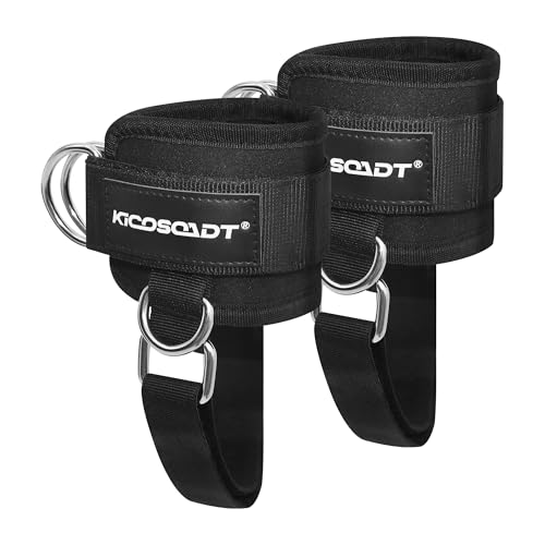 Ankle Straps for Cable Machine Women, 2 Pack Padded Ankle Cuffs with Under-Shoe Support Strap, Cable Kickback Straps for Glute Workouts, Leg Extensions & Hip Abductors