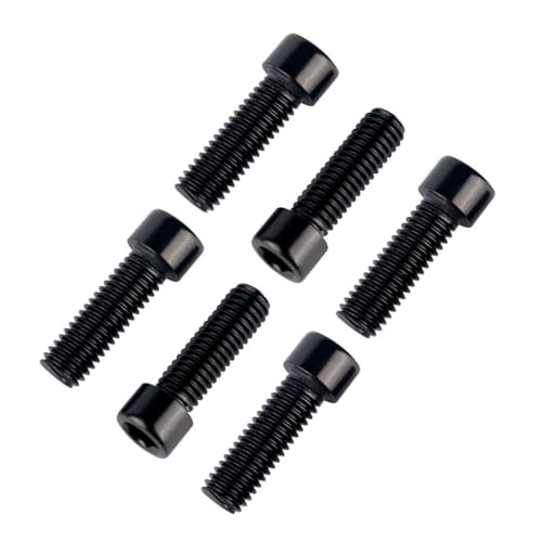 6Pcs Bike Screws M6x10 12 16 18 20 25 30 35mm Stainless Steel Socket Head Cap Allen Hex Bolt (Black, M6 x20mm) - color: Black, size: M6 x20mm