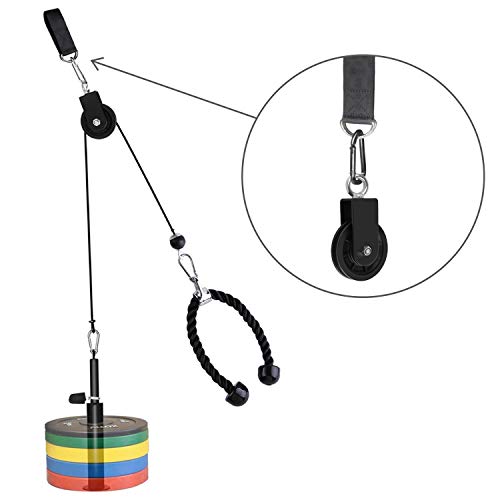LFJ Cable Pulley with Swing Strap Carabiner Gym Pulley Wheel Set for LAT Pulley System DIY Pull Down Attachment,Ladder Lift,Home Gym Equipment
