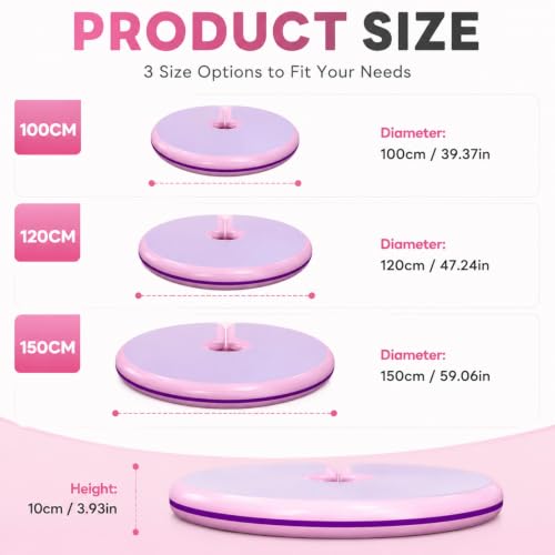 Pole Dance Crash Mat, Inflatable Safety Cushion, Folding Crash Exercise Pad, Non-Slip Base, Waterproof, Manual Pump Included for Home & Studio - size: 150*10cm/59.1*3.94in