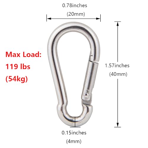 2X 304 Stainless Steel M15 Single Swivel Rope Pulley Blocks with Snap Hooks | 360° anti-twist swivel pulley. For lifting, towing & hanging wire rope on crane/outdoor. Has spring snap hooks for fast fit - size: M15-2pcs