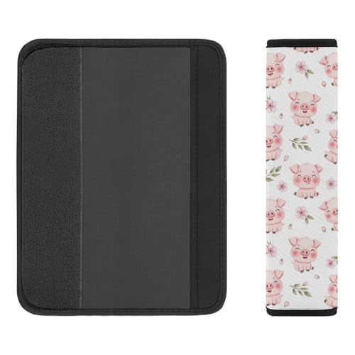 1 Pair Universal Soft and Comfortable Seat Belt Shoulder Pad for Kids, Stroller Pushchair High Chair, Pig Pink Animal Shoulder Protector, Anti-Slip Pad - color: Pattern 972