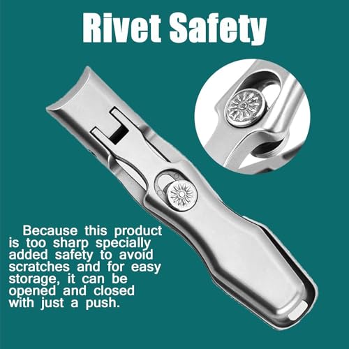 MightyClip Nail Clippers - German Stainless Steel for Men, Includes Nail File and Storage Box (Silver) - color: Silver