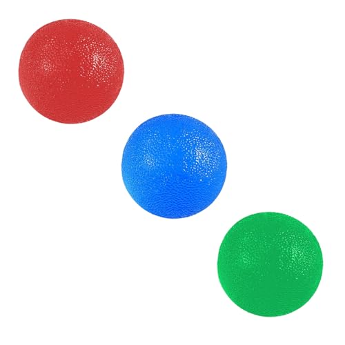 Stress Balls Squeeze Balls for Hand Strengthening Devices with Different Resistance Levels for Finger Forearm Wrist Exercise Relaxation and Pain Relief - color: Round Red Blue Green 25-30-35