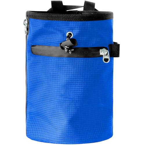 Rock Climbing Chalk Bag & Zippers Pockets Adjustable Bouldering Chalk Bag Bucket for Gym Climbing Gymnastic Bouldering Bucket - color: Sky Blue