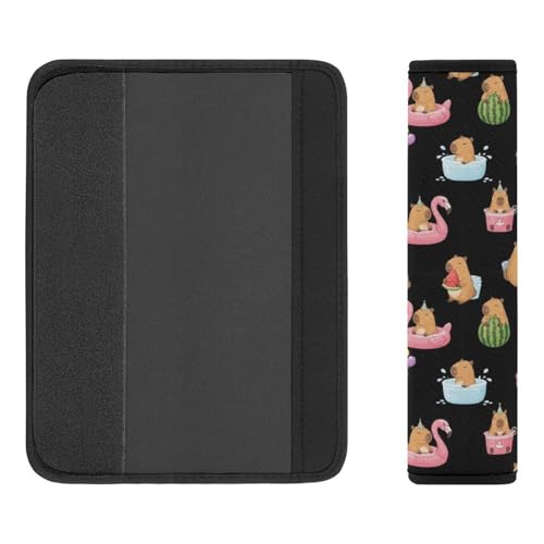 2 Pack Cute Love Funny Capybara Seat Belt Shoulder Pad Universal Fit Harness Pads Strap for Kids, Car Seats Pushchair Strollers High Chair Pushchair, Shock Absorption - color: Pattern 978
