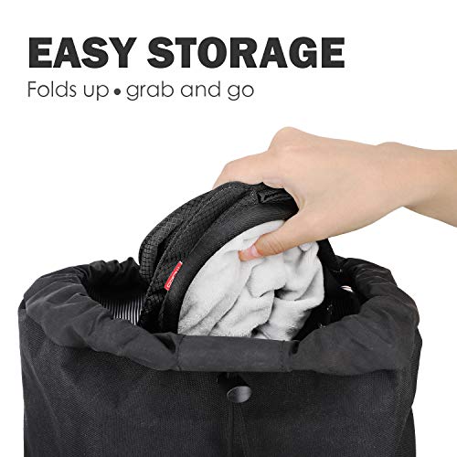 Moko Rock Climbing Chalk Bag, Bouldering Chalk Pot Bucket with Adjustable Belt & Carabiner Drawstring Climbing Gear - color: Black, style: Straight Cylinder
