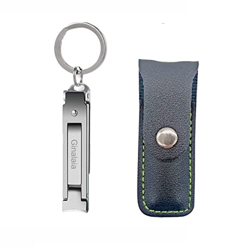 Stainless Steel Portable Nail Cutter，German Keychain Nail Clipper with File for Man and Women, Ultra Thin Flat Fingernail Clipper Perfect Use for Traveling、 Home 、 Office (Small, 1)