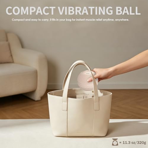 Heating Vibrating Massage Ball with 7 Modes & Memory Function for Myofascial Release, Deep Tissue and Trigger Point Muscle Therapy - Targets Back, Hip, Leg, Neck & Foot (Beige) - color: Beige