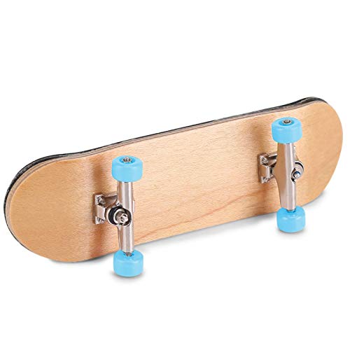 HURRISE Wooden Finger Skateboard, Maple and Alloy Fingerboard with Box, Light Blue, Stress Relief Kids Gift - color: Light Blue