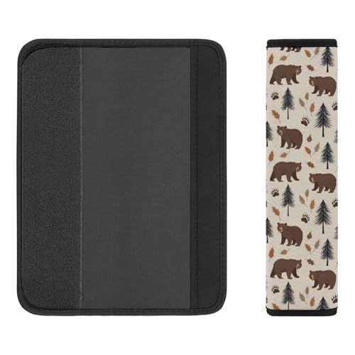 2 Pack Bear Cabin Wild Animal Car Seat Straps Shoulder Pads Breathable Shoulder Protector for Elderly Support, Most Cars, Pressure Relief - color: Pattern 982