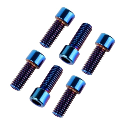 6Pcs Bike Screws M6x10 12 16 18 20 25 30 35mm Stainless Steel Socket Head Cap Allen Hex Bolt (Burnt Blue, M6 x16mm) - color: Burnt Blue, size: M6 x16mm