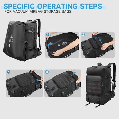 SWICKY Carry On Travel Backpack for Men, Flight Approved 50L Convertible Backpack Duffel Bag with Shoe Compartment & Wet Pocket, Expandable 17.3 Inch Laptop Backpack for Weekender Travel Gym Camping - color: Black 02(50l)