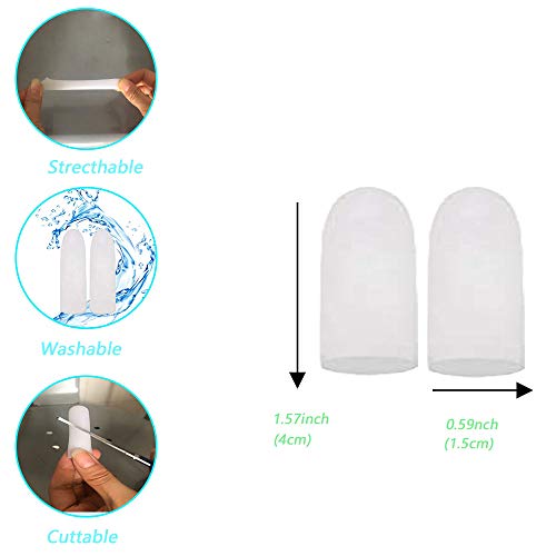 Kris-kikomy Gel Finger Protectors Finger Caps Silicone Fingertips Protection - Finger Cots Great for Trigger Finger, Finger Arthritis, Finger Cracking and Other Finger Pain Relief (Medium) - size: Medium (Pack of 10)