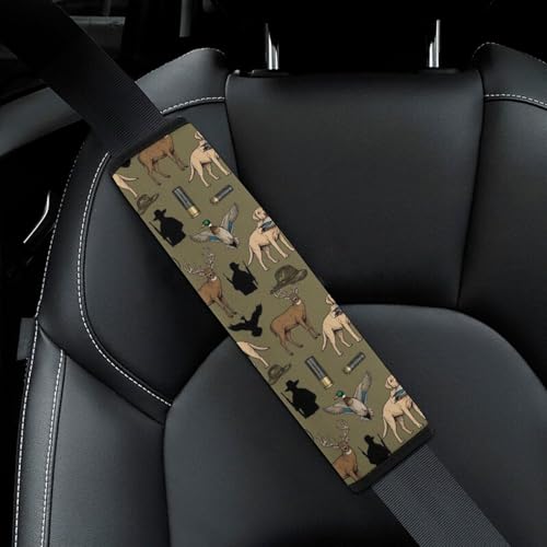 2PCS Hunting Green Deer Camouflage Car Seat Belt Pad Universal Soft and Comfortable Harness Pads Strap for Kids, Car Seats Pushchair Strollers High Chair Pushchair - color: Pattern 430