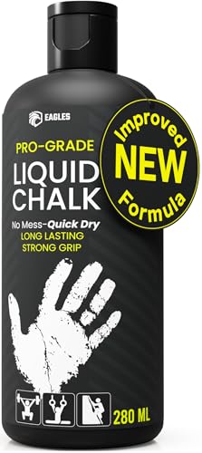 EAGLES Pro Grade Gym Liquid Chalk 60, 120 or 280ml Mess-Free Chalk for Weightlifting, Gymnastics Rock Climbing, Pole Grip, Sports Dries in Seconds - Sweat-Resistant and Long Lasting - style: 280ml