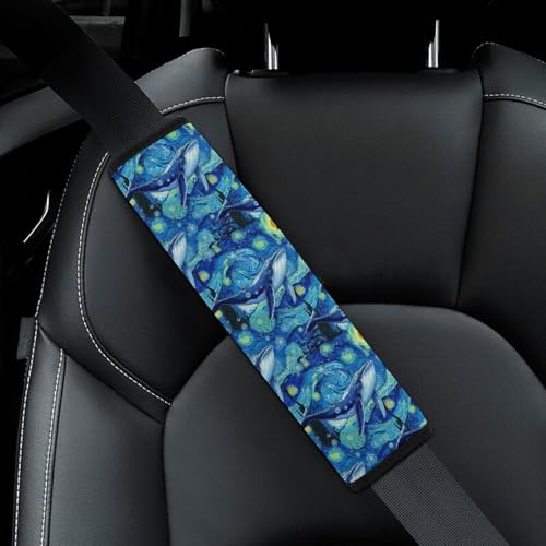 2 Pack Watercolor Dolphin Car Seat Straps Shoulder Pads Soft Padded Shoulder Harness Cover for Adult Use, Stroller Pushchair High Chair, Pressure Relief - color: Pattern 1216