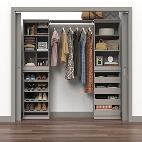 ClosetMaid Modular Storage Shelf Unit with Angled Shoe Shelves, Taupe - color: Taupe